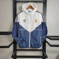 Real Madrid 2023 Windbreaker White Blue Soccer Jersey