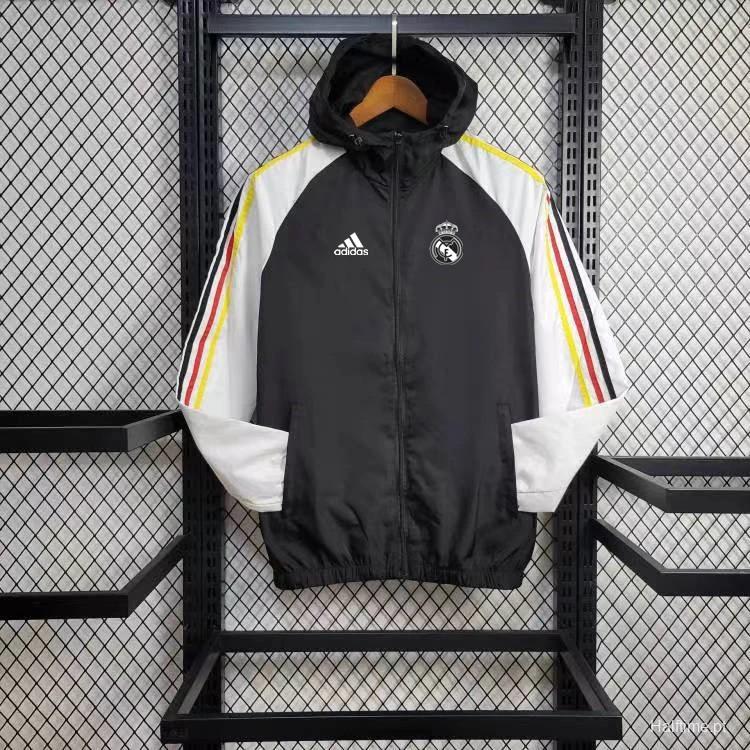 Real Madrid 2024 Black/White Windbreaker